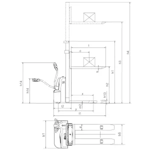 Električni visokodvižni viličar CDD12-15R-E-Li dimenzije