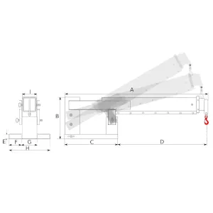 Dvigalo za pritrditev na viličarja TLB dimenzije