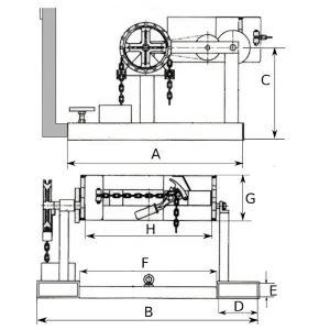 Nagibno prijemalo za sode za viličar NHB 285A dimenzije