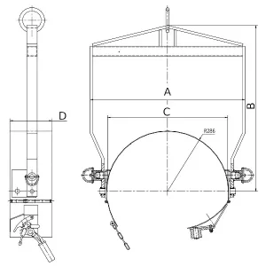 rotacijsko prijemalo za sode OHB 800 dimenzije